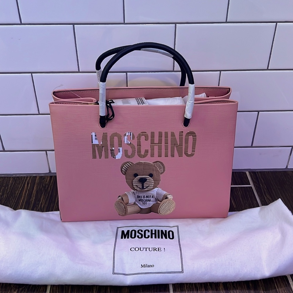 Moschino Pink teddy bear bag